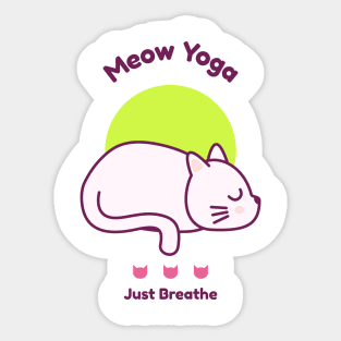 Meow Yoga Just Breathe Sticker